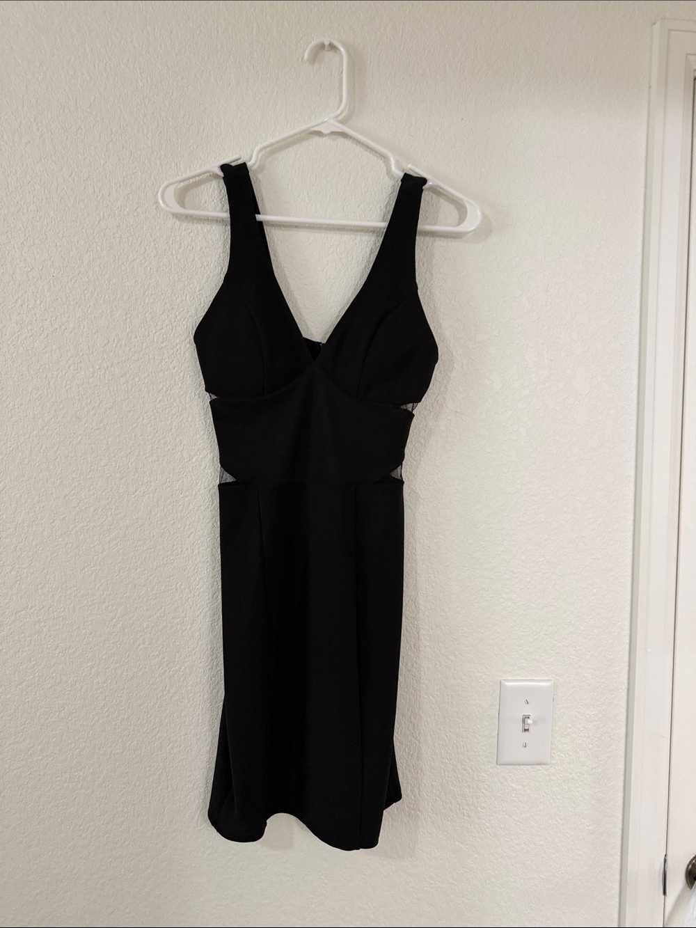 Crystal Doll Black Cutout Midi Dress